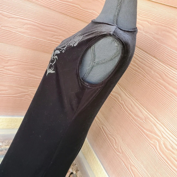 90's Slinky Kathie Lee Collection Velvet Dress w/ Rose Embellishment Size Medium - Picture 9 of 13